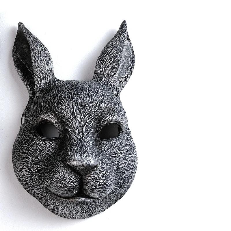 Cosplay Bunny Mask Half Face Animal White Rabbit Mask Punk Cosplay Anime Purim Easter Carnival Party Masquerade Mardi Gras Mask