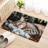 Cartoon style, cat sleeping pattern sponge carpet, dirt-resistant indoor and outdoor entrance doormat, non-slip, soft and comfortable