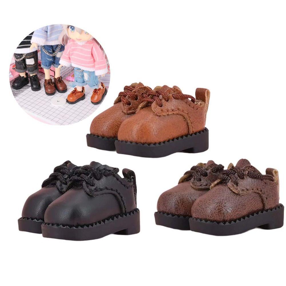 Pretend Play Obitsu11 Shoes Dress Up Cowhide Dolls Shoes Doll Leather Boots  Doll Accessories