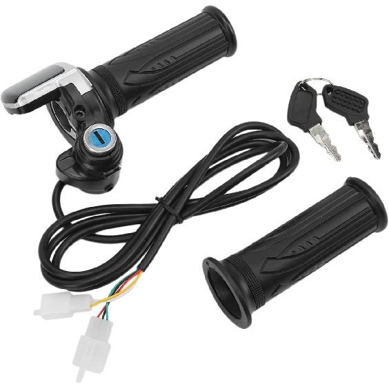 Электрический велосипед Ручка газа, 48 В Полуоборотная ручка газа с замком и ключом, светодиодный дисплей, ручка газа для электровелосипеда, мотоцикла, скутера