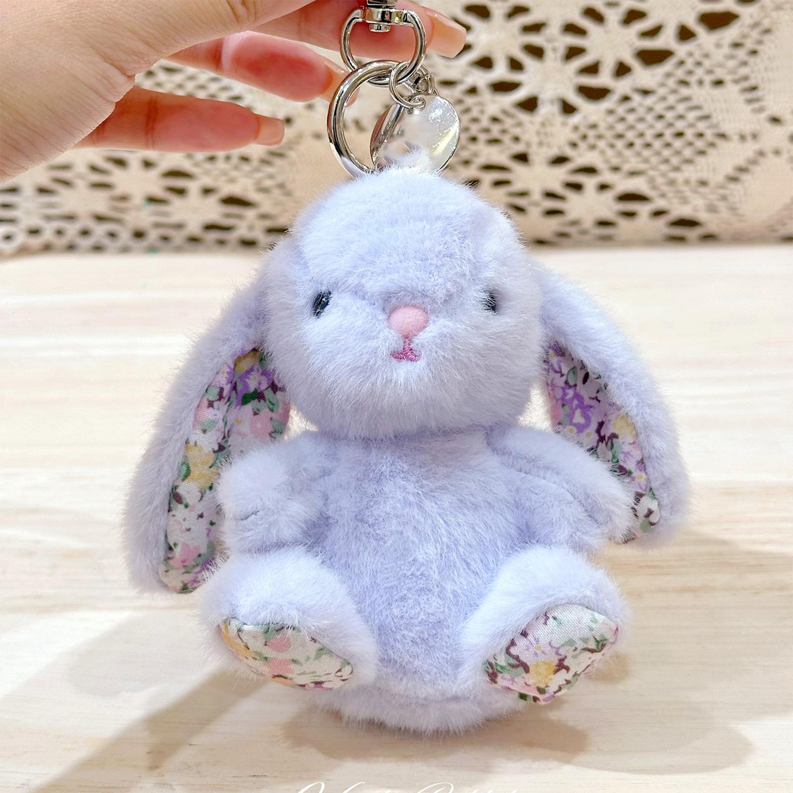 

Soft Short PlushCharm (Floral Pattern) - Adorable Carabiner Bag Accessory One Size фиолетовый