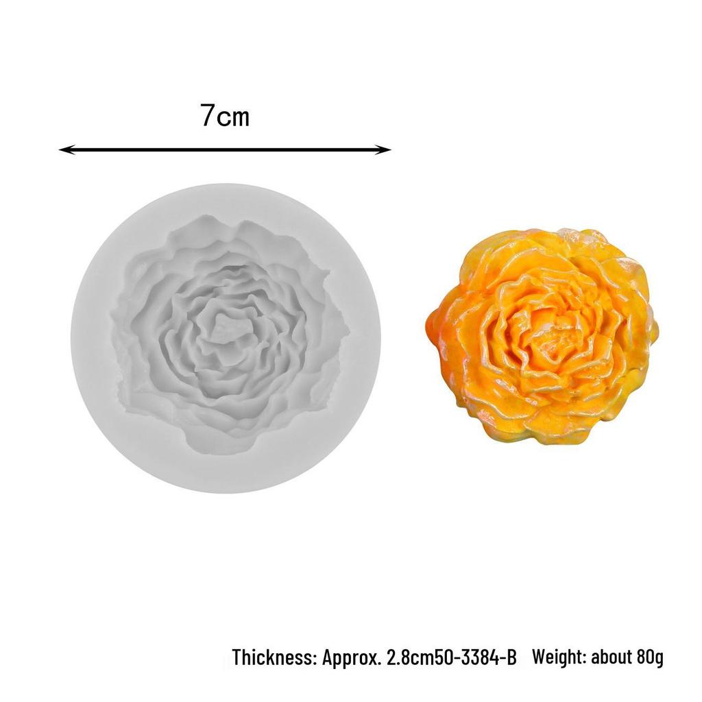 3D Peony & Rose Flower Silicone Mold for Candles, Diffusers, Soaps, and Epoxy Crafts
