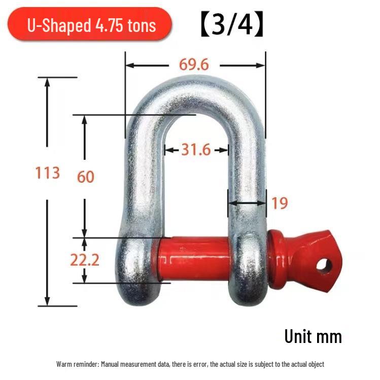 High-Strength U-Type D-Shackle for Lifting & Excavator Locks