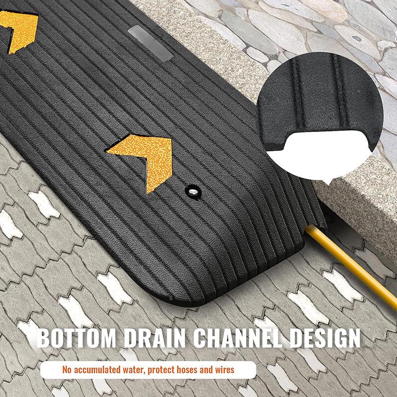 Schwellen-Gummi-Rampe für Rollstuhlzugang - Rutschfest, Leichter Geruch, Dreieckige Auffahrbordsteinmatte für den Haushalt