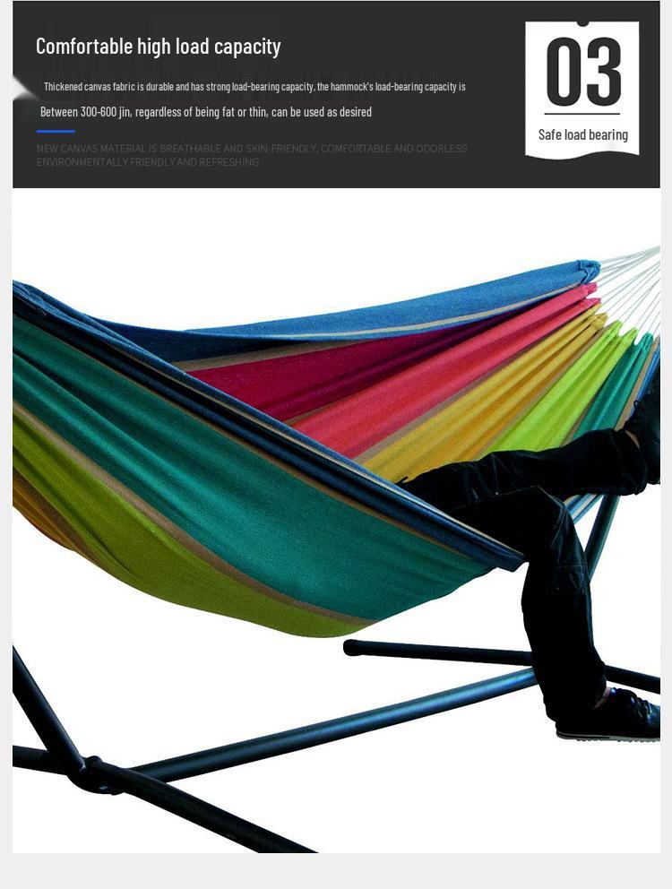 Anti-Rollover Canvas Hanging Hammock Chair for Outdoor Camping