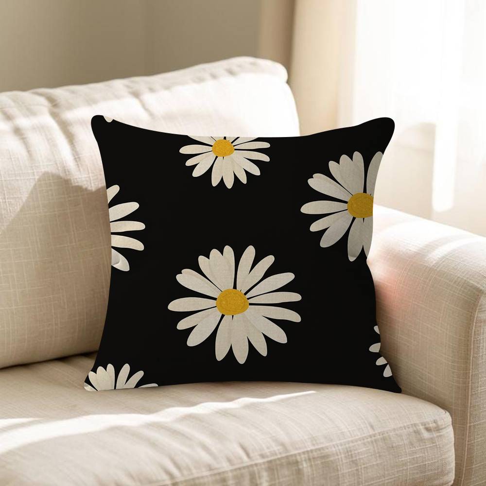 Summer Daisy Flower Pillow Cushion Cover Pillowcase Living Room Sofa Home Decor Customized