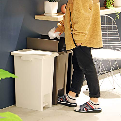 Pearl Metal, Made in Japan, Double-Door Trash Can, White, Pedal Pail #37, Captain Stag UW-1515, 37L