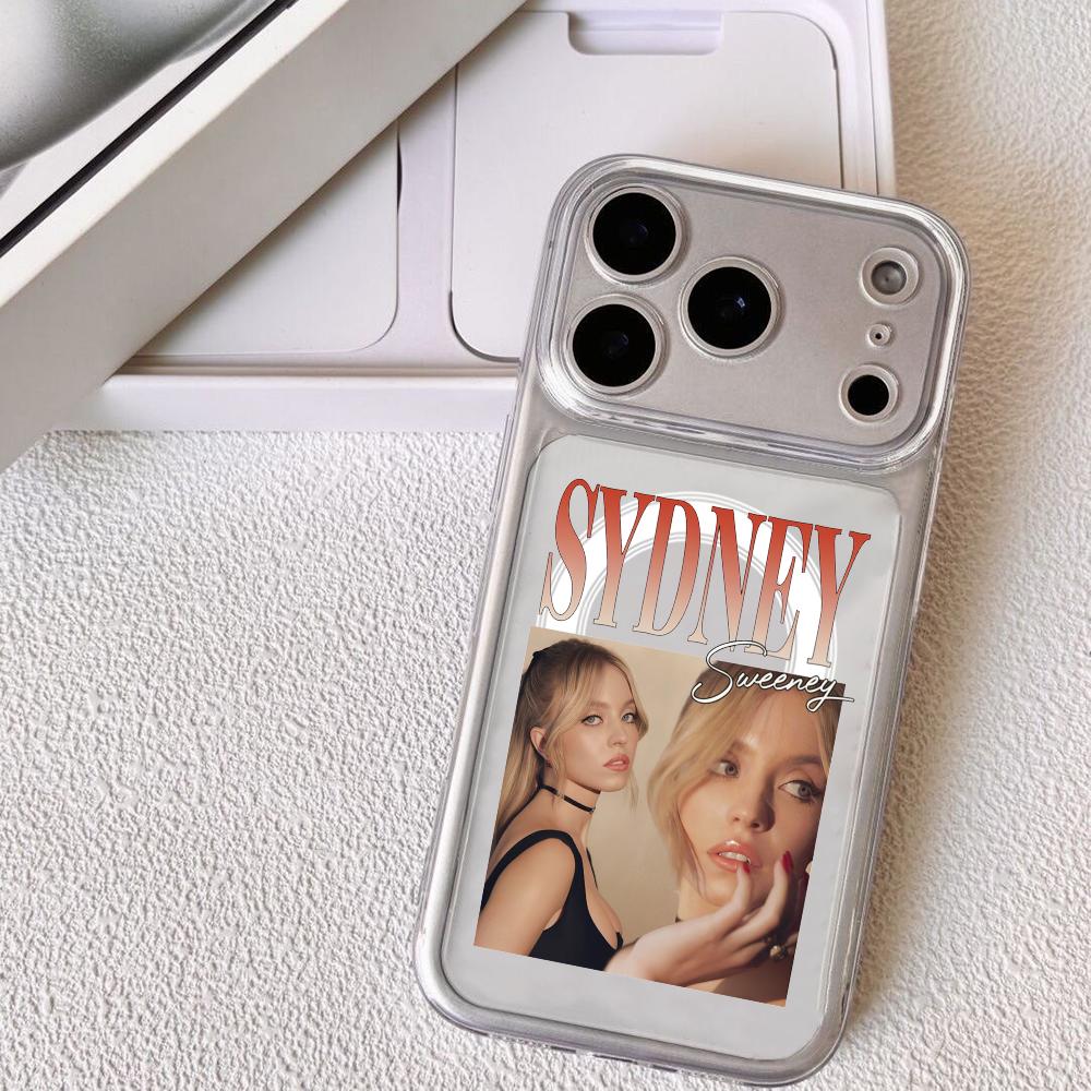 Fashion S-Sydney Sweeney Phone Case For iPhone 17 16 15 14 13 12 Pro Max Plus With Magnetic Crystal Clear Case Wireless Charge