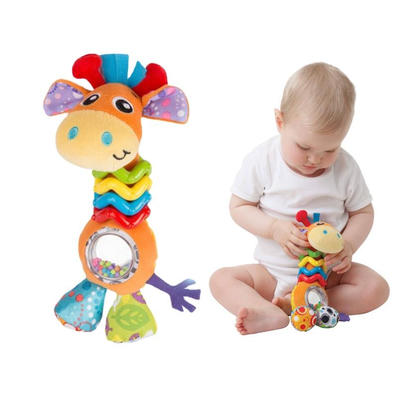 Mummabubba Soft Plush Giraffe Rattle Bell Teether Toy For Babies