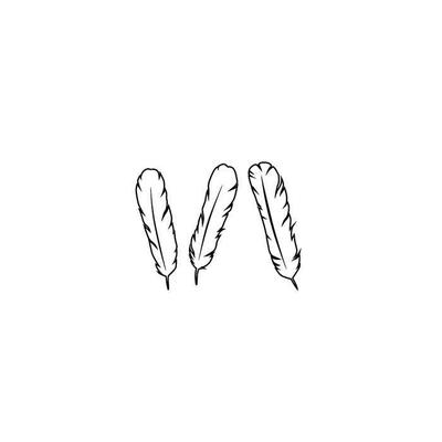 Wooden Stamp - 3 Feathers