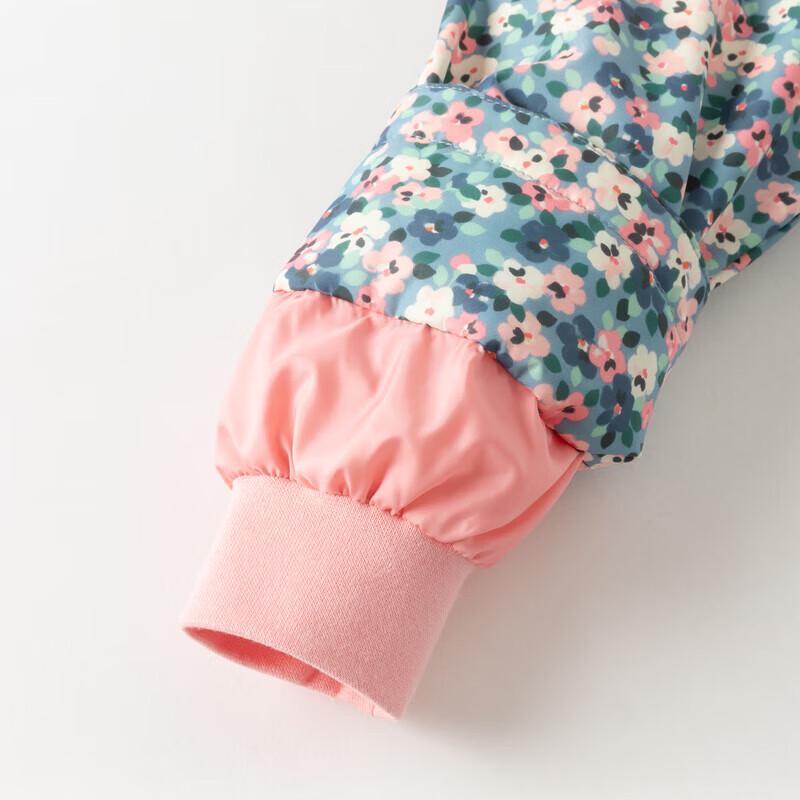 David Bella Girls' Floral Print Fleece Lined Outdoor Jacket