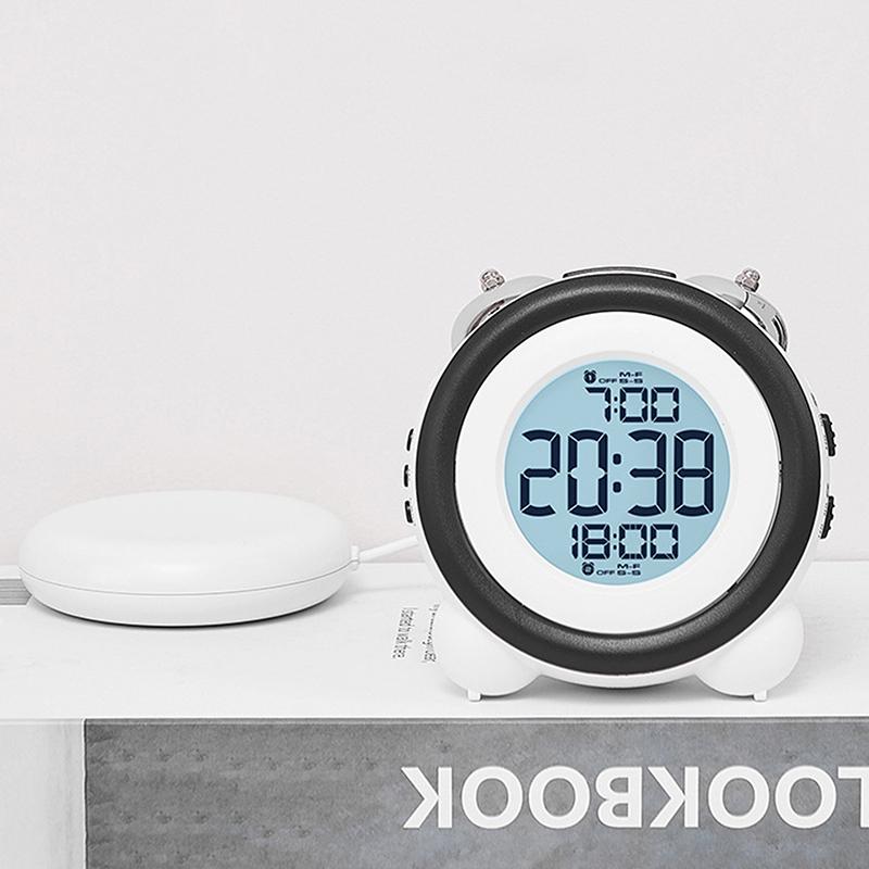 Super Loud Vibration Alarm Clock With Vibrator Multi-Functional Dual Alarm Clock For Heavy Sleeper Deaf Hard Of Hearing Snooze
