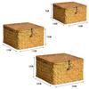 Handmade Straw Rattan Gift Basket with Lid – Woven Storage Box for Stationery & Souvenirs