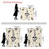 2D Flat   2pcs 2D Flat Printing Curtains   Coffee Cup Leaf Floral Pattern Dot Print Rod Pocket Velvet Fabric Window Drapes for Hom