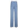 Trendy High-Waisted Loose Fit Printed Graffiti Women's Straight-Leg Jeans, Rainbow Denim Pants Loose Graffiti Printed