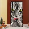 Black Cat Staring Eyes Case For Samsung Galaxy S24 Ultra S23 S22 S21 S20 FE Note 20 S8 S9 S10 Note 10 Plus Cover
