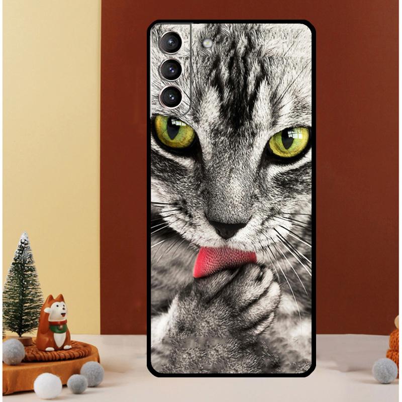 Black Cat Staring Eyes Case For Samsung Galaxy S24 Ultra S23 S22 S21 S20 FE Note 20 S8 S9 S10 Note 10 Plus Cover
