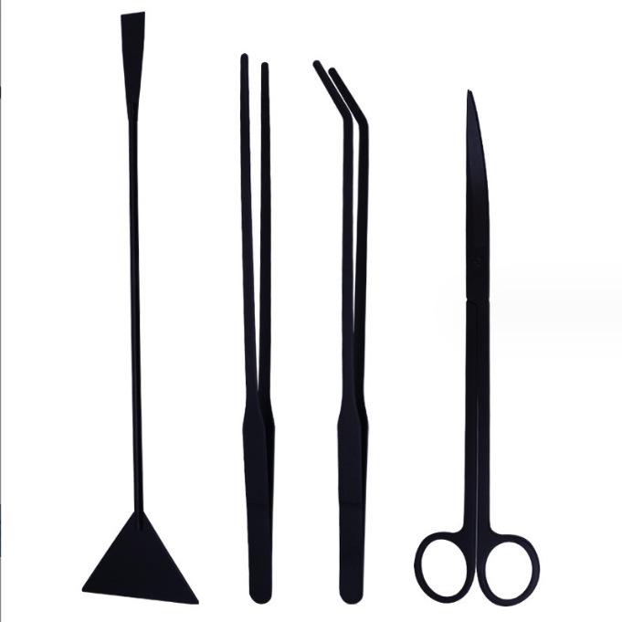 Aquatic Plant Trimming Kit: Stainless Steel Tweezers, Scissors, Clips, Flat Sand Shovel, Algae Scraper, Fish Tank Cleaning Supplies