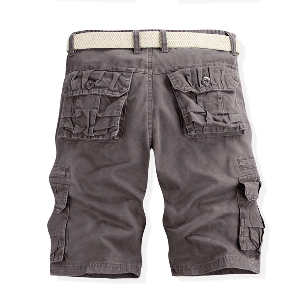 Men's Casual  Color Outdoors Pocket Beach Work  Trouser Cargo Shorts Pant