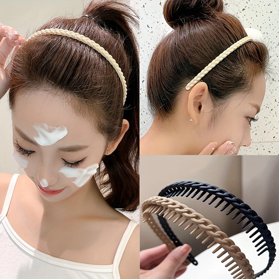 1pc Toothed Anti Slip Headband, Women's Headband, Hair Clip, Hair Tie, Hair Accessory, Travel And Face Washing Special
