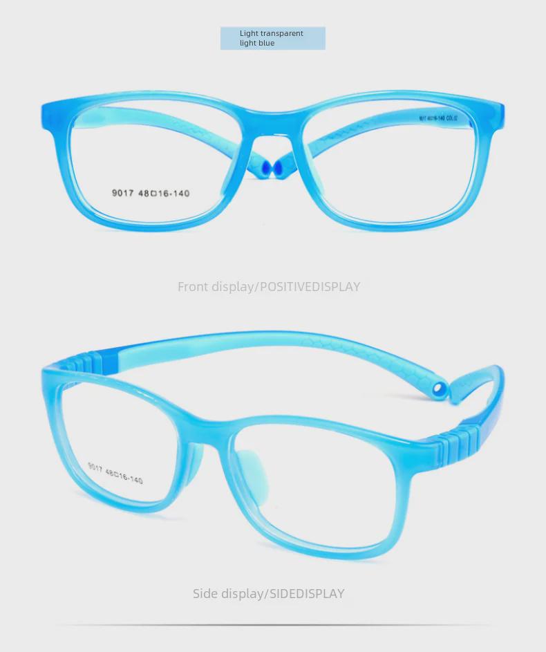 Children's Ultra-Light Silicone Myopia Glasses Frame 9017ET - TR Material, Small Frame for Boys and Girls