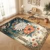 Floral Garden Theme Crystal Velvet Floor Rug Personalized Custom Name Text Warm Carpet Home Decoration