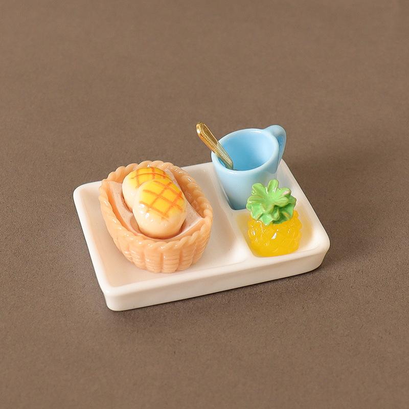 Miniature Toy Model Scene Doll House Accessories Mini Western Steak Cover Iron Plate Lid Delivery Tray