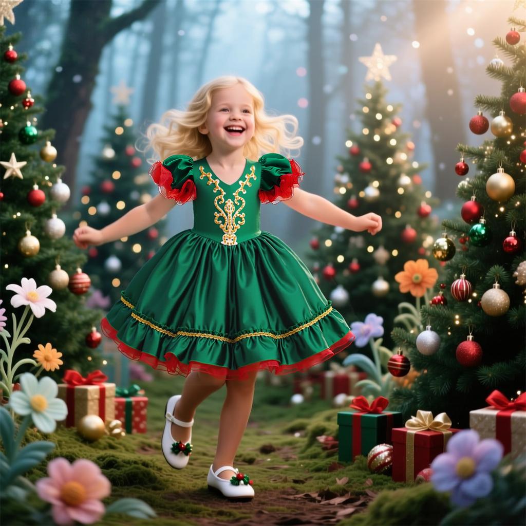 Kindermode Weihnachten Tüllkleid für Geburtstagsfeier und Aufführung