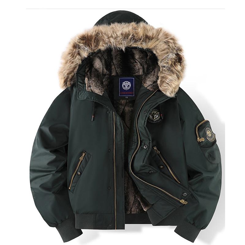 Winter Men`s Black Padded Jacket Removable