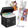 Ohuhu Illustration Brush 80 81 Professional Light Traditional Japanese Pastel Marker with Blender Honolulu B Series Markers, Type, Colors, Markers,