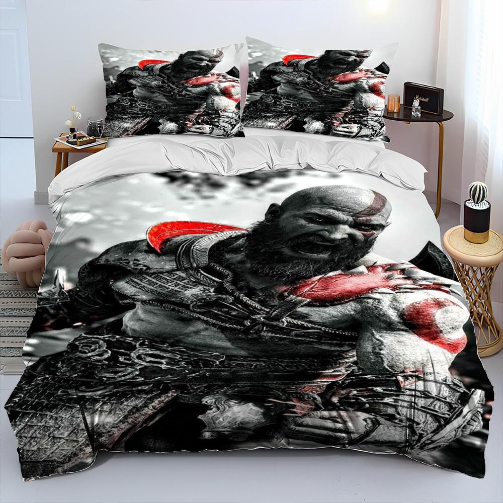 Comforter God Of War Game Gamers Kratos Comforter Bedding Set Bed Set King Queen Size Bedding Set Kids