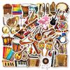 50 New Creative Musician Series of Various Instruments Mixed and Matched Graffiti Stickers Creative Waterproof Stickers
