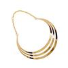 Women Fashion Alloy Semi-Circle Charm Choker Punk Statement Bib Chain Necklace
