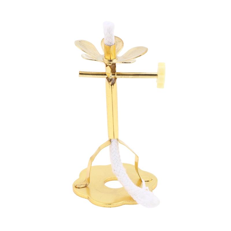 Golden Candle Holder Oil Lamp Wick Holder Butter Wick Lamp Holder With Stand Telescopic Wick Holder Desktop Decor