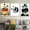 Pintura Lienzo Boxeo Animal de Dibujos Animados Mural Moderno Lindo Panda Perro Pósters e Impresiones Arte de Pared Imagen para Sala de Estar Decoración del Hogar