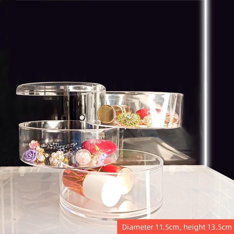 Acrylic Clear Round Storage Box Stackable Belt Rack Display Holder for Watch Jewelry Cosmetics Bracelets Rings Craft Toys Ties