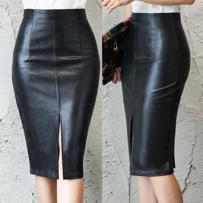 Dames Kokerrok en Winter Leren Slimme Tas Heuprok Leren Rok