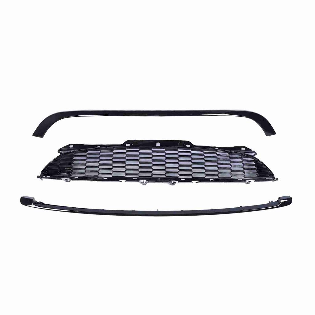 3Pcs Set Glossy Black Front Hood Molding Grille Surround Cover Trim Kits for R55 R56 R57 R58 R59 S JCW