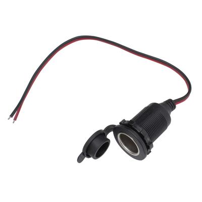 Kaito Denshi Gniazdo zapalniczki samochodowej żeńskie z klapką, 1 gniazdo nieprzecięte, kabel zasilający, 12 V, 11,8 cala (30 cm)
