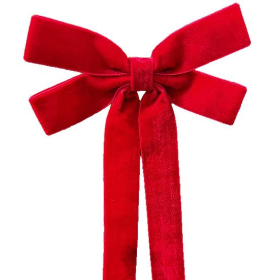 Velvet Bow Decorations Ribbon Xmas Pendant, Christmas Tree Flannel Ornament, Elegant Holiday Home Accents Decorative Retro Style Hanging Pendant