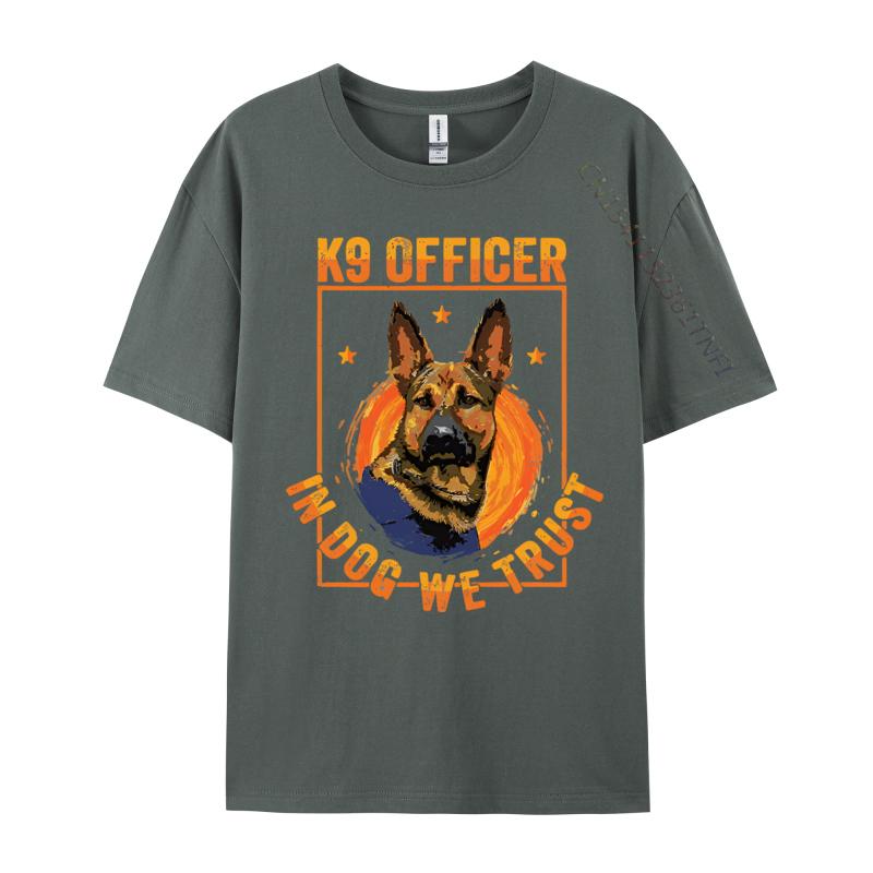 K9 In Dog We Trust Shepherd Thin Blue Light Tshirt Cotton Tops T Shirt for Male Beach Top Tshirts Holiday Plain Shirt