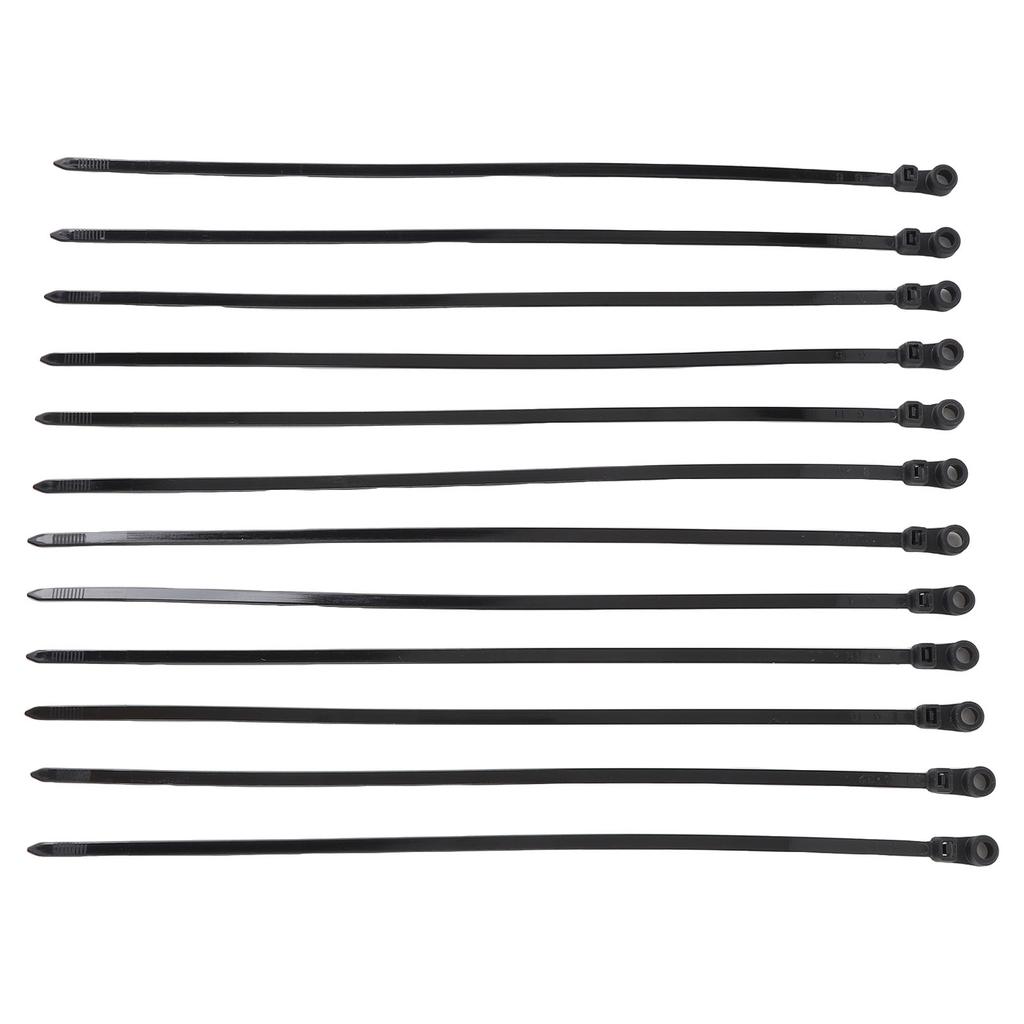 100 Sada Stahovací páska Sada Plastová Černá Stahovací páska s montážním otvorem pro šroub pro Instalace