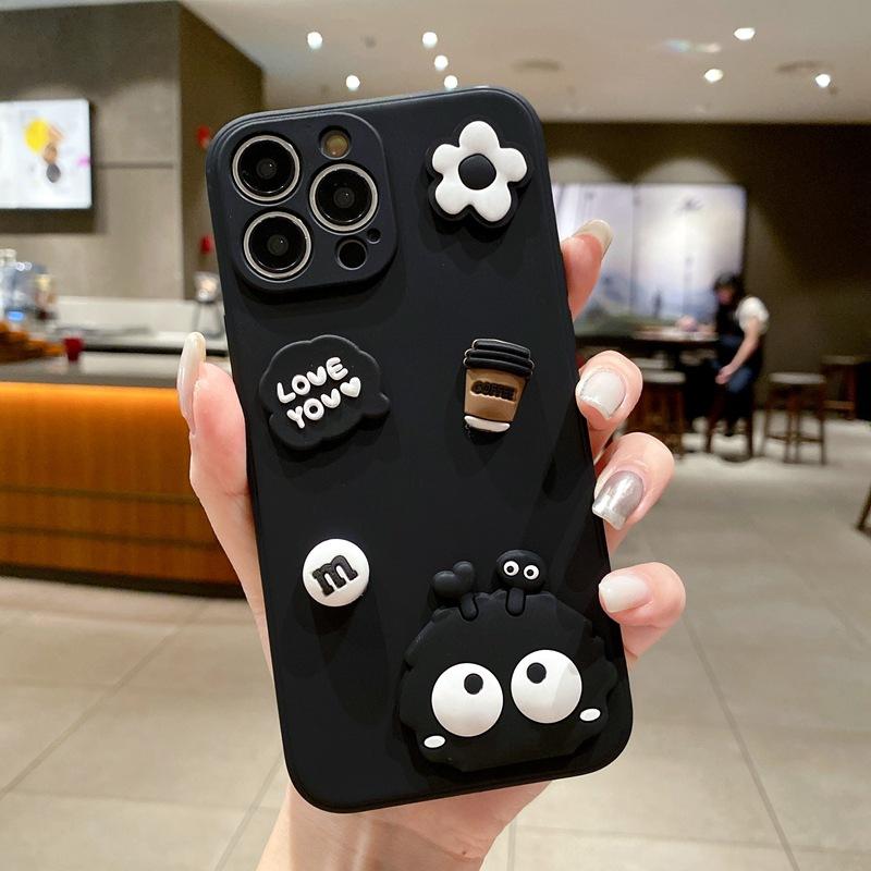 Applicable to iPhone17 mobile phone case black briquettes coffee Apple 16 new 15promax cute couple 13 funny