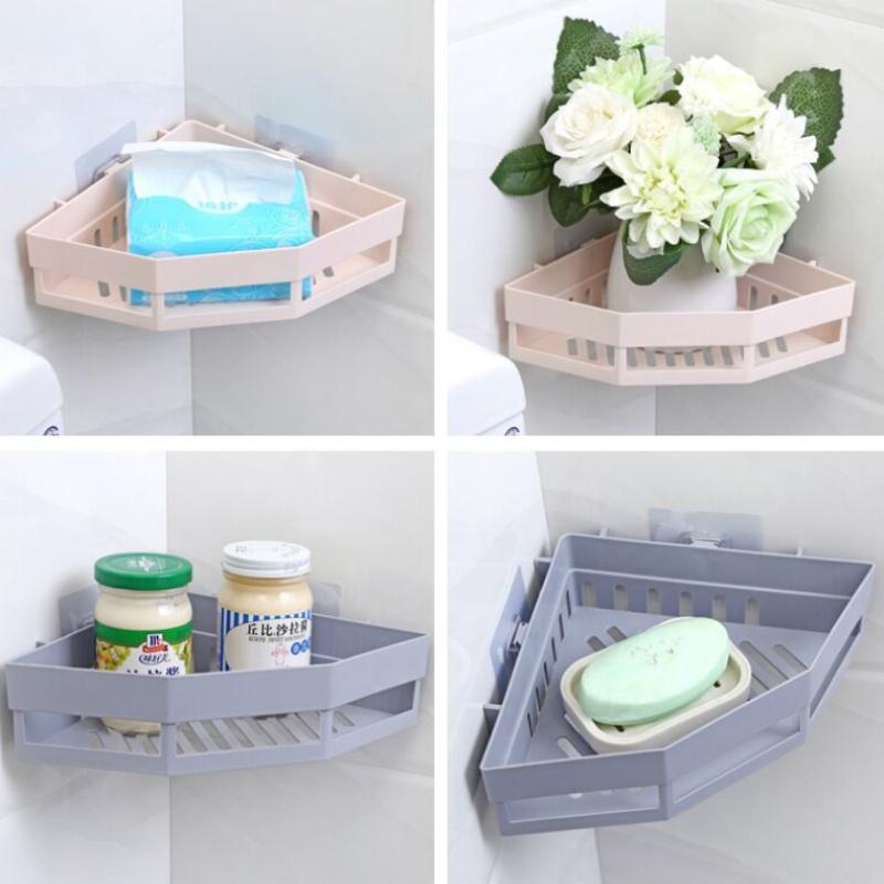 No Punching Required Seamless Wall Mounted Storage Rack Plastic Storage Rack for Organizing Kitchen Bathroom Wash Rack Bathroom