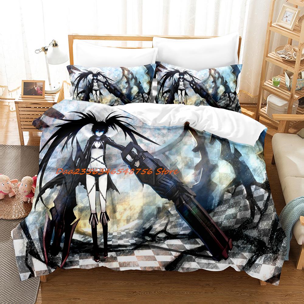 Black Rock Shooter Bedding Set Single Twin Full Queen King Size Bed Set Aldult Kid Bedroom Duvetcover Sets Anime Bed Sheet