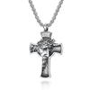 Retro Stainless Trendy Steel Portrait Cross Necklace Pendant Premium Crafted Fashion Accessory