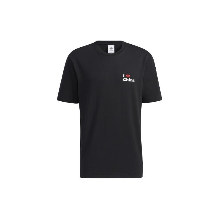 adidas originals I Trfl Ch Tee 1 Sports Round Neck Short Sleeve Black Men s H07331 M