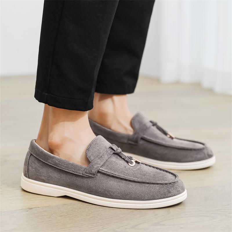 2025 New Arrival Men Handmade Flats Men Casual Walking Shoes Slip on Fashion Loafers for Male Luxury Brand Dress Wedding Shoes