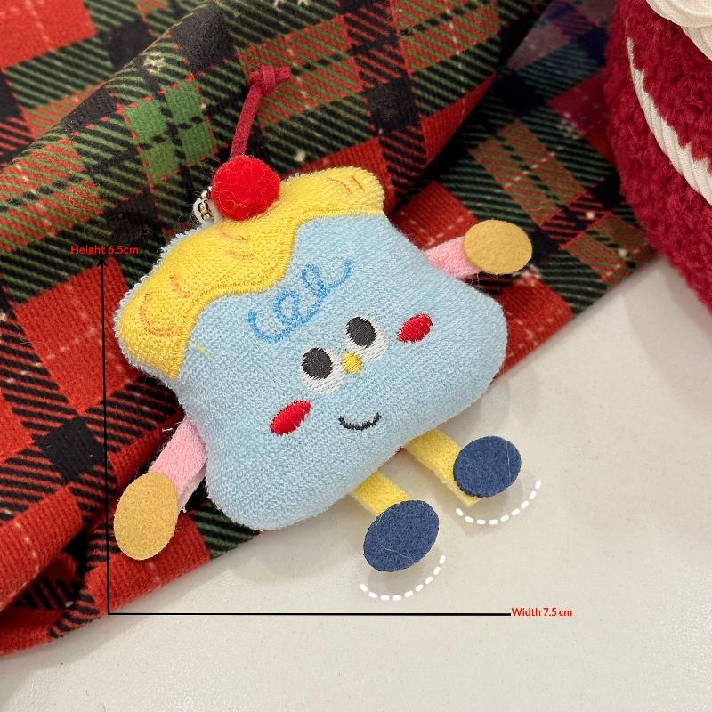 Cute Cartoon Doughnut Bread Doll Keychain Fun Stuffed Doll Toy Backpack Pendant Decorative Car Key Chains Accessories Gift