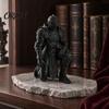 Knight Statue Decor 3D Printed Kneeling Statue, Medieval Armored Figurine, Unique Gift for Him Desktop Warrior Sculpture Home Office Desk Decoration
